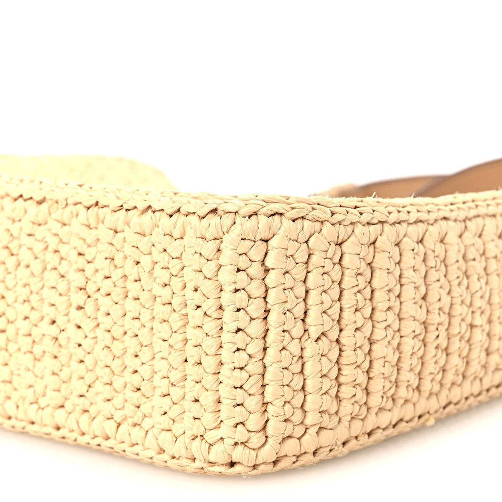 Yarn Raffia Effect Crochet Mini Re-Edition 2000 Shoulder Bag Naturale