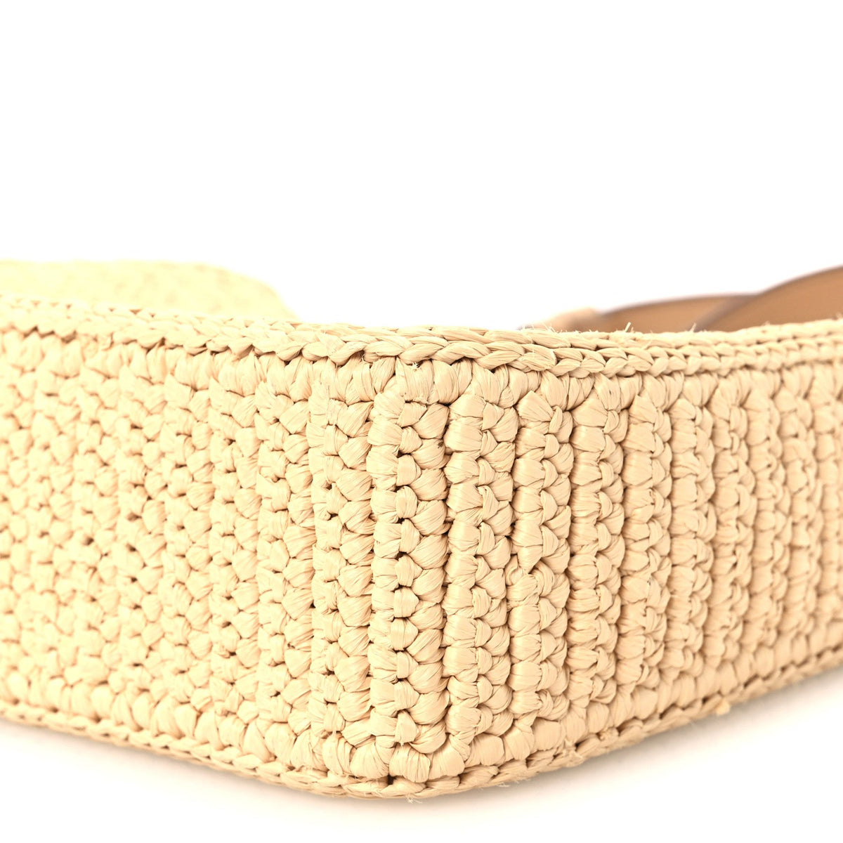 Yarn Raffia Effect Crochet Mini Re-Edition 2000 Shoulder Bag Naturale
