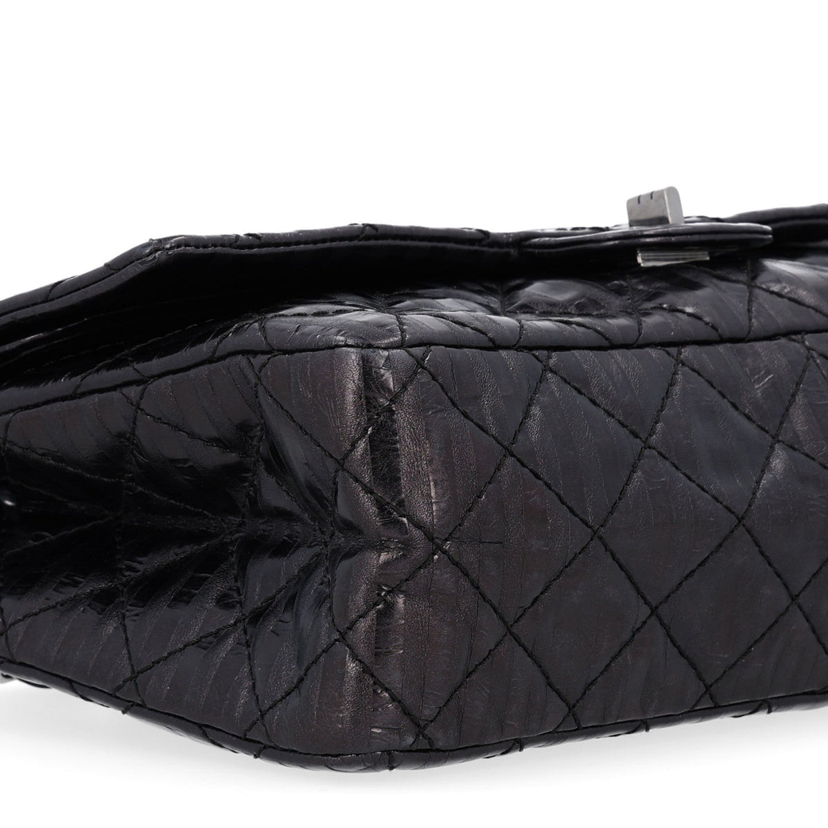 Metallic Calfskin Striped 2.55 Reissue 226 Flap Black