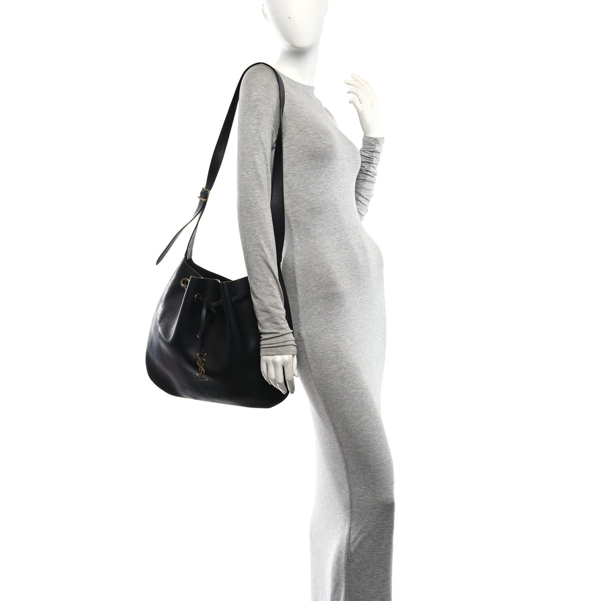 Smooth Calfskin Paris VII Large Flat Hobo Black