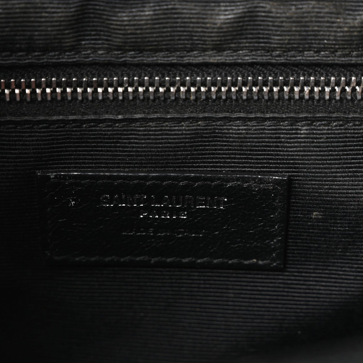Grain De Poudre Textured Mixed Matelasse Large Triquilt Monogram Satchel Black