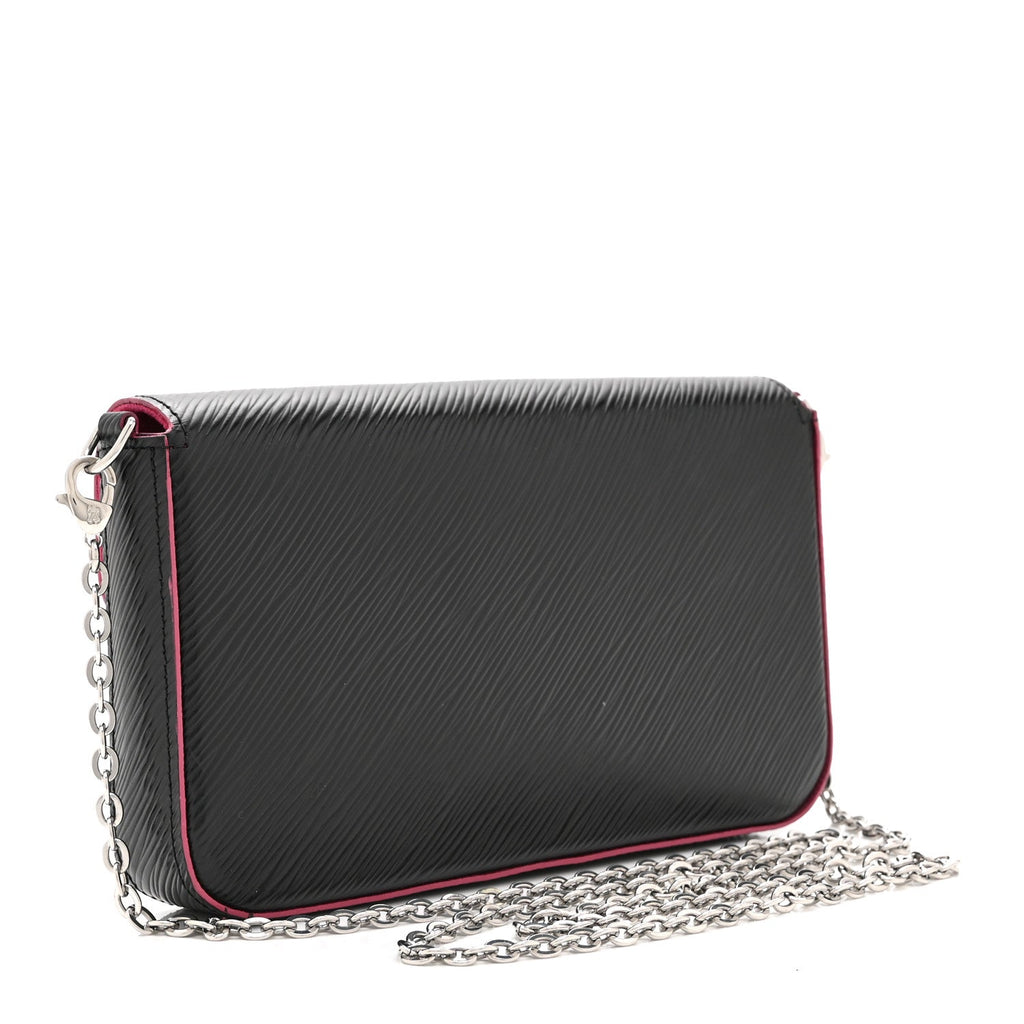 Epi Pochette Felicie Black Hot Pink