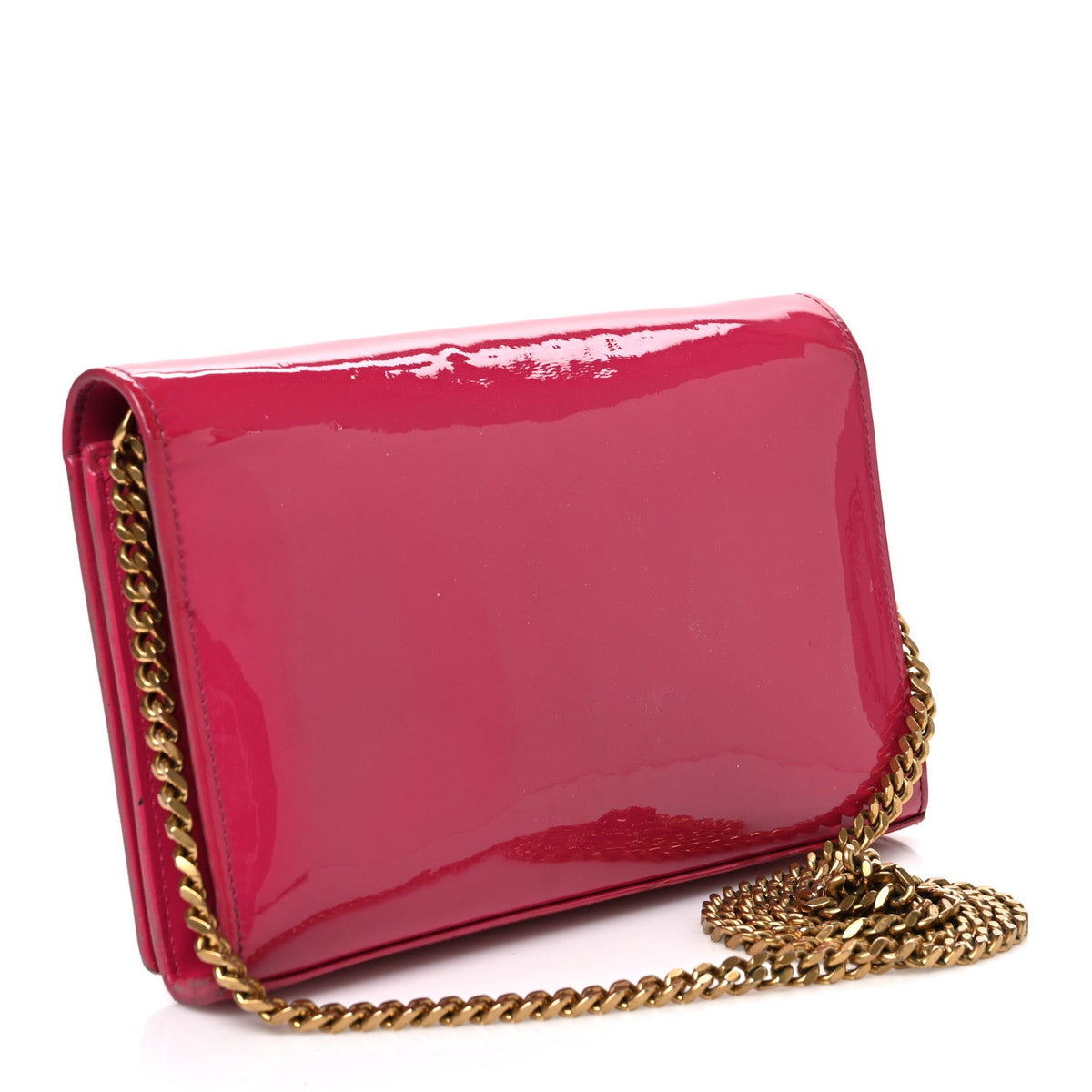 Patent Calfskin Monogram Kate Wallet On Chain Fresh Fuxia