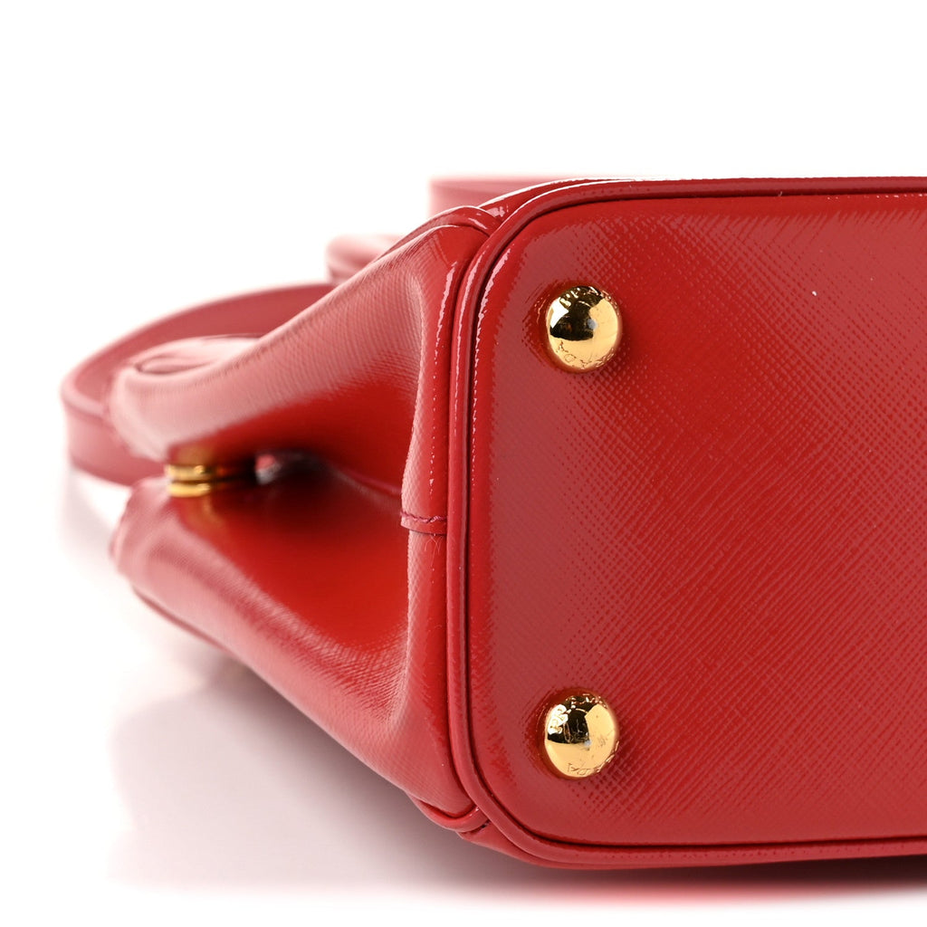 Saffiano Vernice Small Galleria Double Zip Tote Peonia