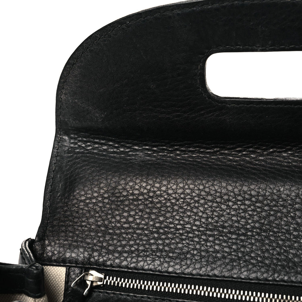 Calfskin Medium New Bamboo Top Handle Bag Black