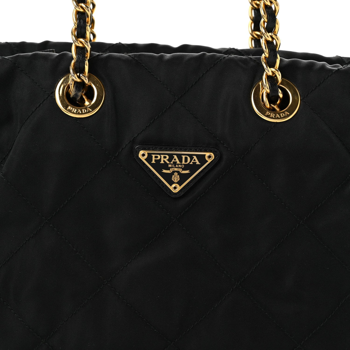 Nylon Tessuto Impuntu Quilted Tote Black