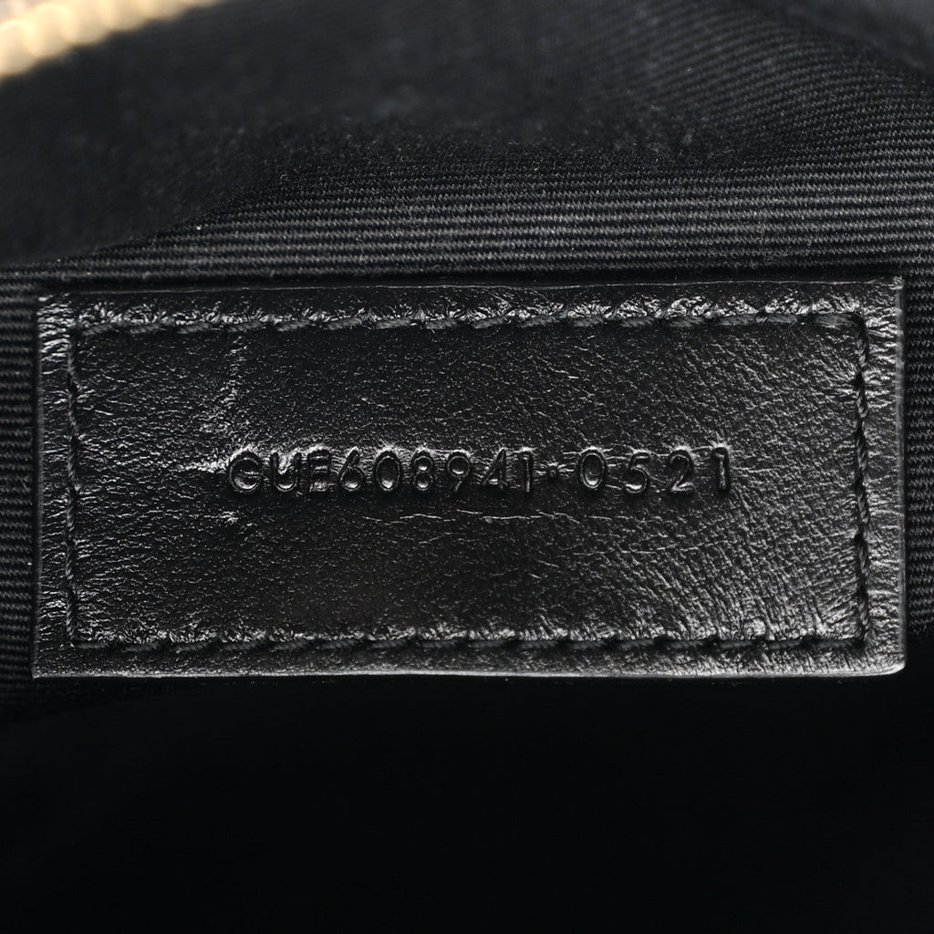 Grained Lambskin Quilted Mini Becky Double Zip Bag Black