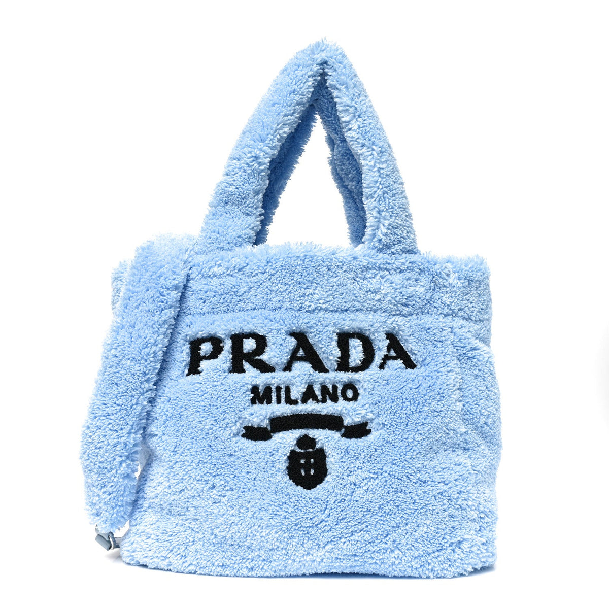 Terry Cloth Small Tote Bag Celeste Black