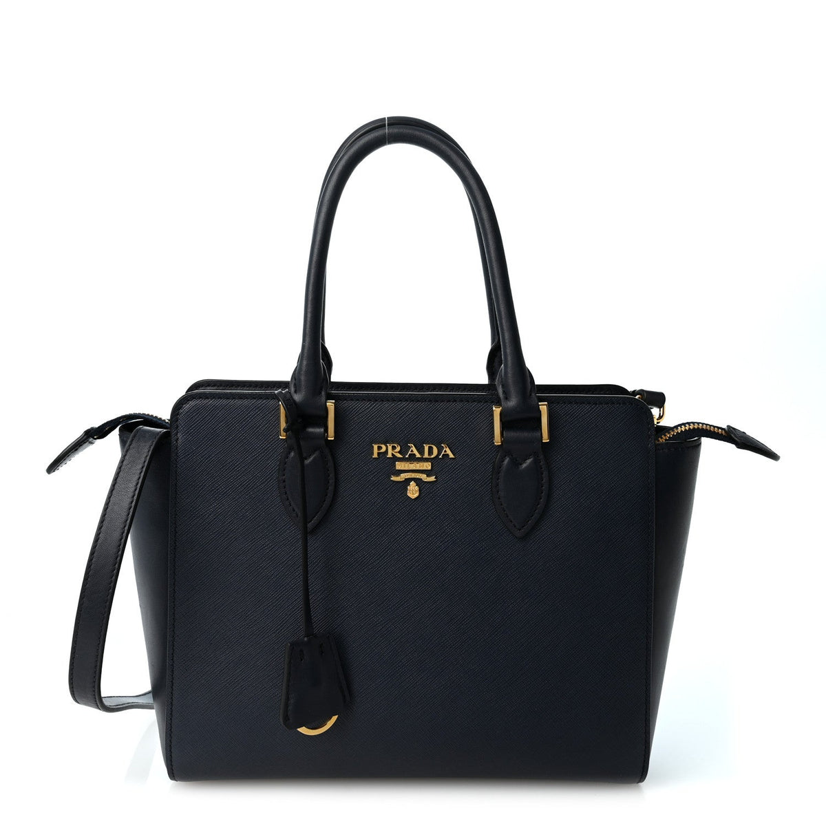 Saffiano Soft Calfskin Small Zippered Tote Baltico