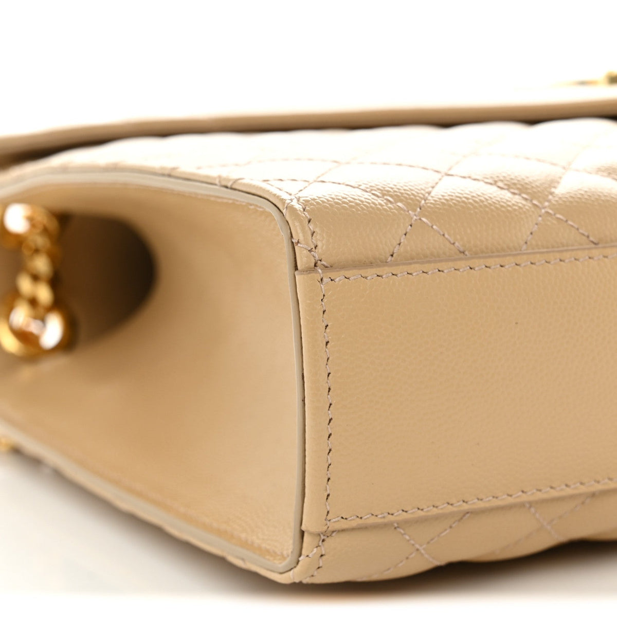 Grain De Poudre Mixed Matelasse Large Triquilt Monogram Satchel Nude Powder