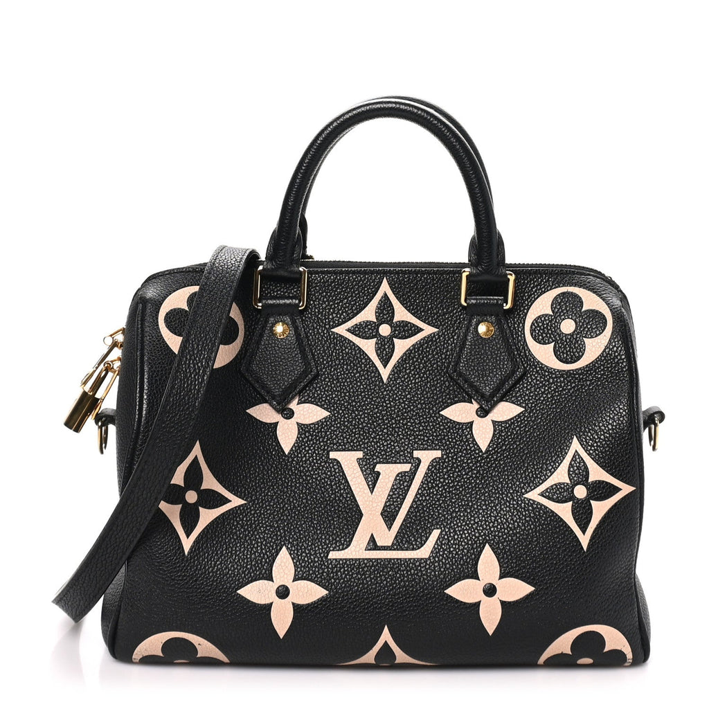 Empreinte Monogram Giant Speedy Bandouliere 25 Black Beige