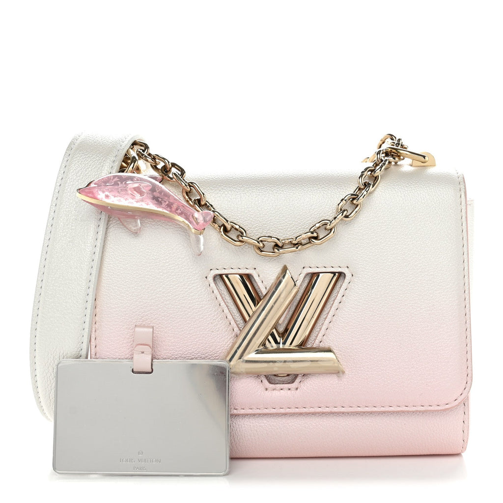 Calfskin Twist Chain Shoulder Bag PM Shaded Pink