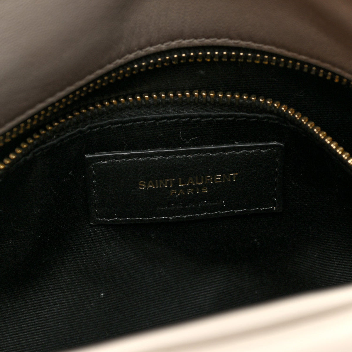 Lambskin Quilted Small Loulou Puffer Monogram Chain Satchel Crema Soft