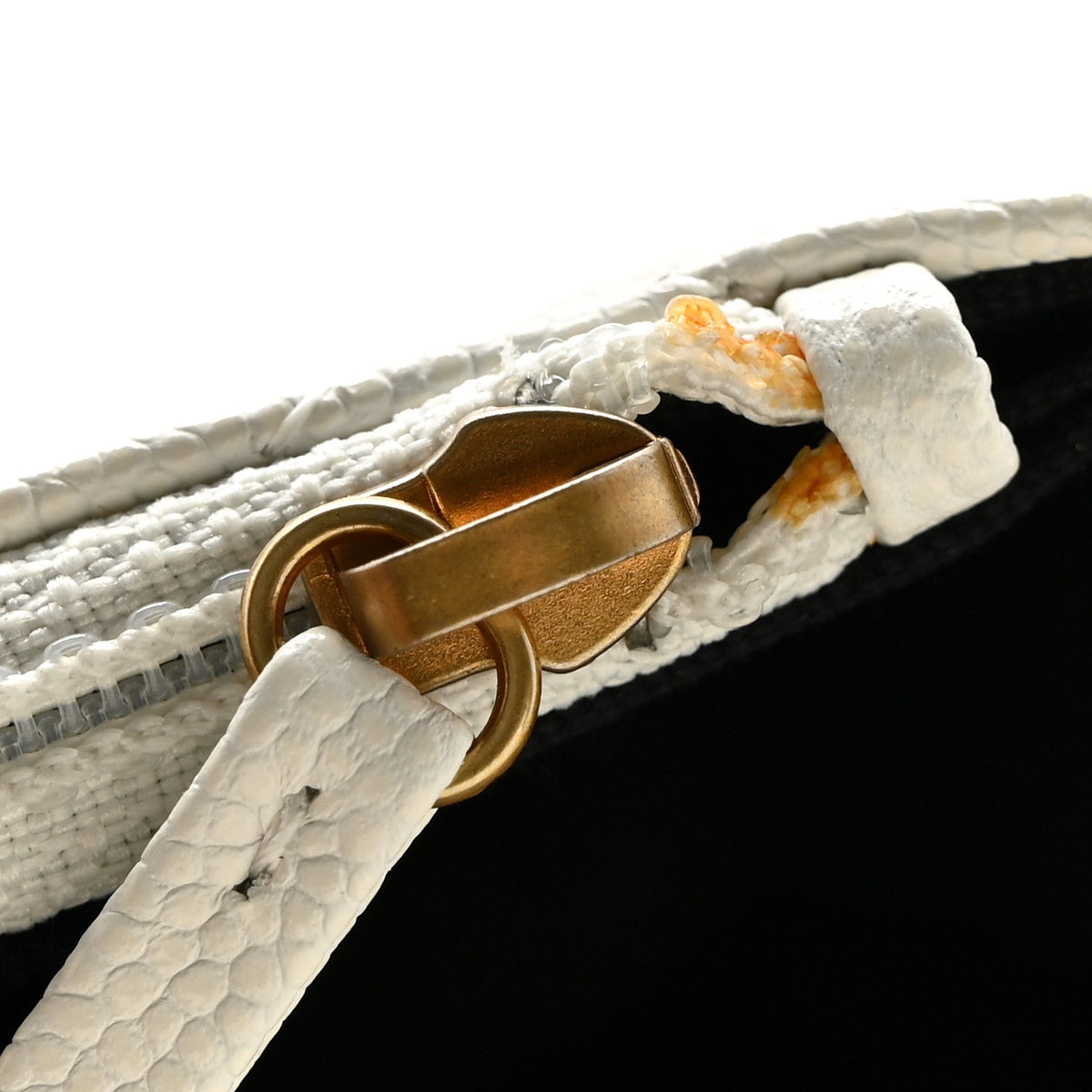Caviar Quilted Phone Holder With Chain White