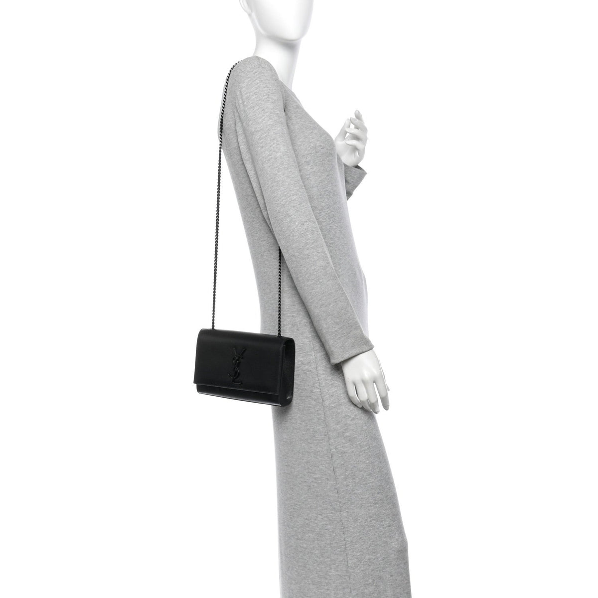 Grain De Poudre Small Classic Monogram Monochrome Kate Satchel Black