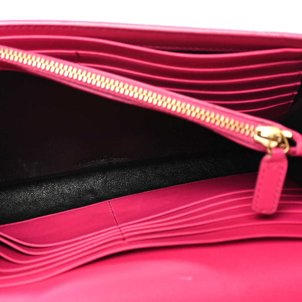 Calfskin Classic Y Ligne Chain Wallet Bubblegum