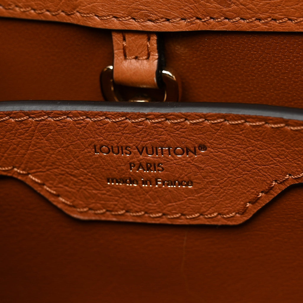 Ostrich Capucines BB Cognac