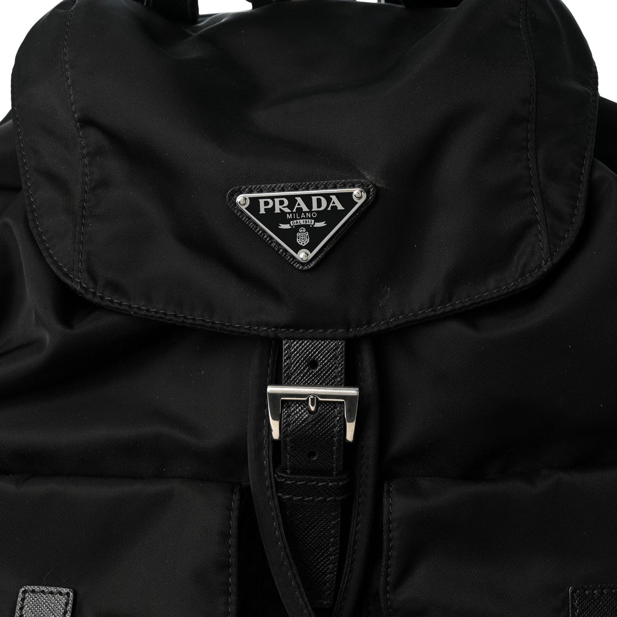 Re-Nylon Saffiano Medium Backpack Black