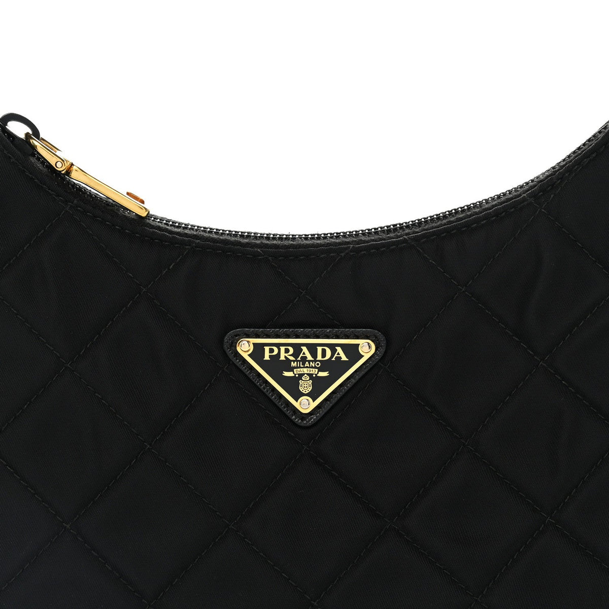 Tessuto Nylon Stitched Shoulder Bag Black