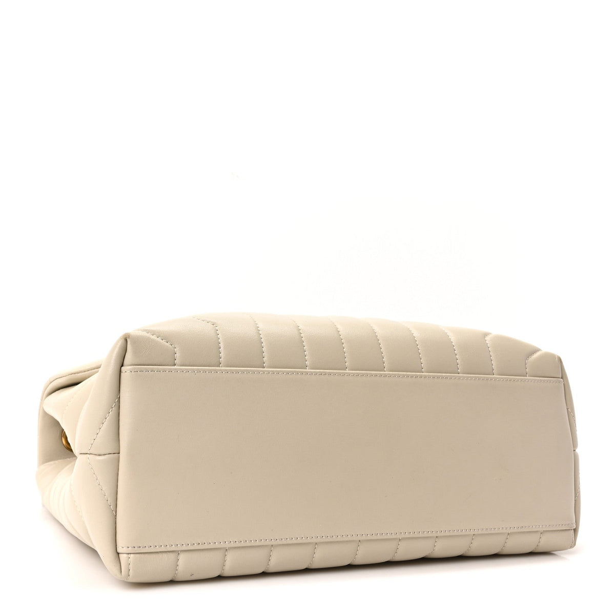 Calfskin Y Quilted Monogram Medium Loulou Chain Satchel Crema Soft