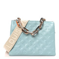 Lambskin Embossed Monogram Coussin PM Bleu