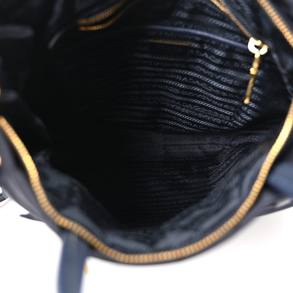 Tessuto Nylon Saffiano Vela Tote Bleu