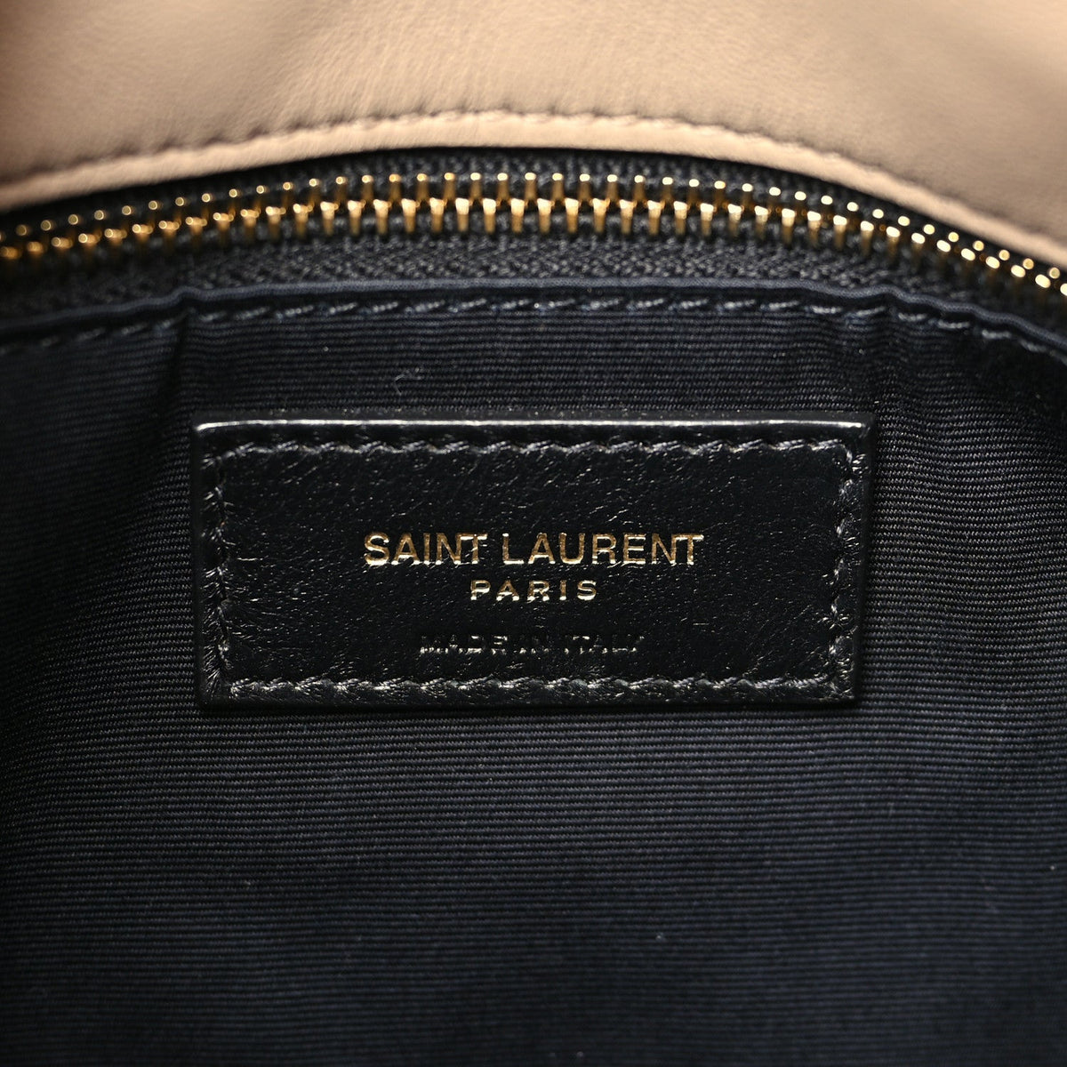 Lambskin Quilted Small Loulou Puffer Monogram Chain Satchel Dark Beige
