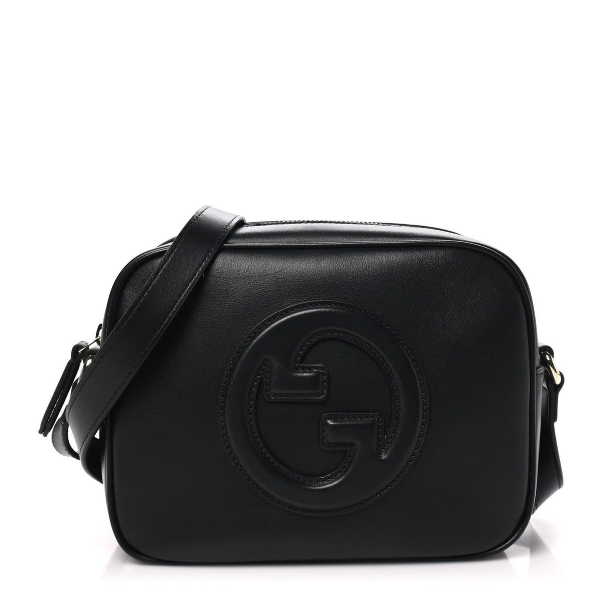 Sakai Be Green Calfskin Diagonal Stitched Small Blondie Shoulder Bag Black