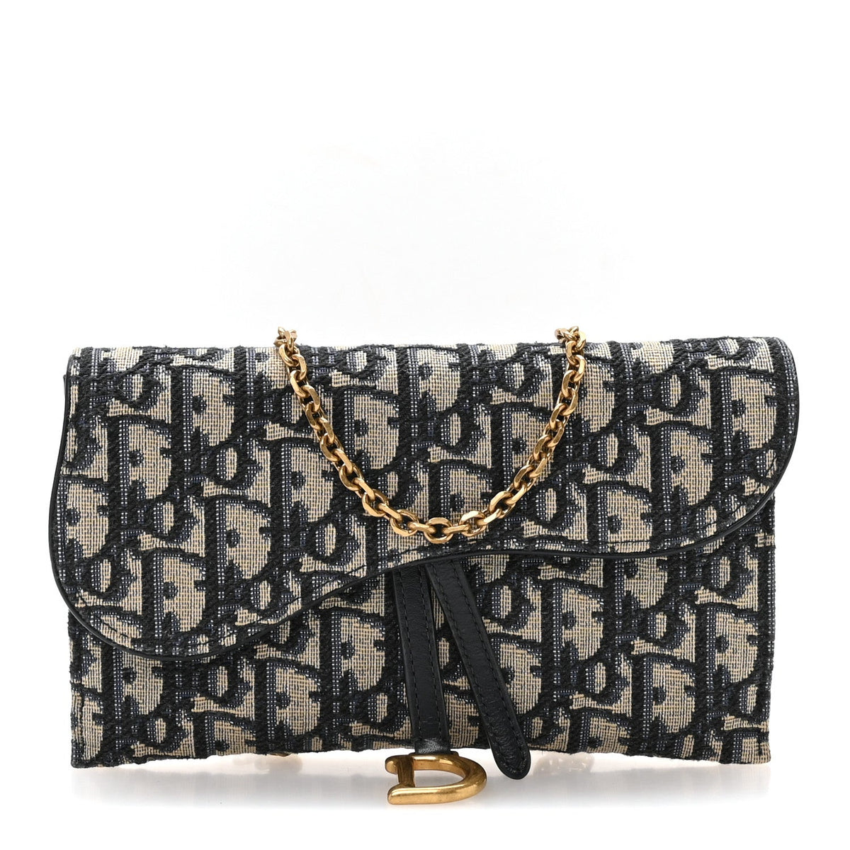 Oblique Small Saddle Chain Pouch Blue