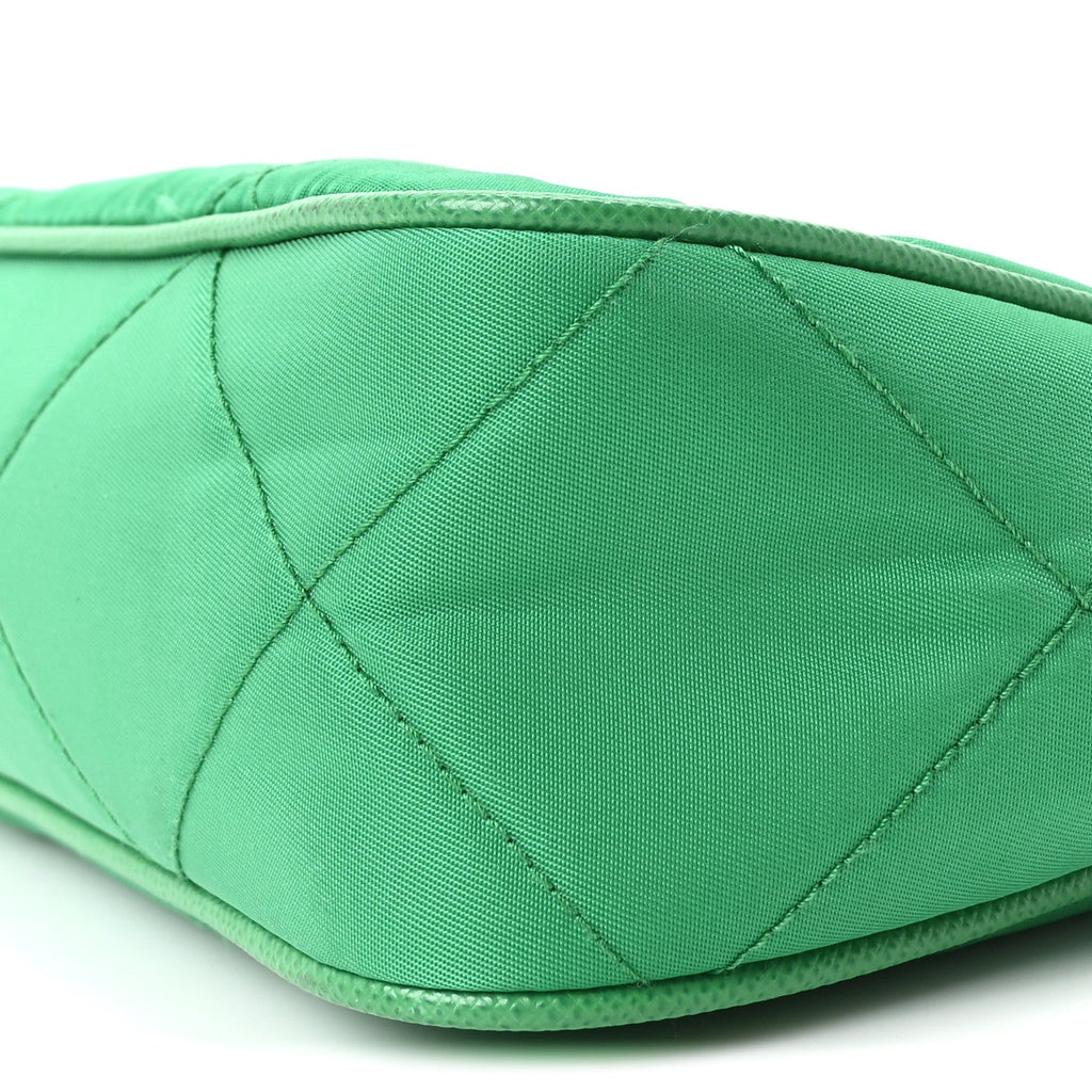 Re-Nylon Saffiano Stitched Mini Re-Edition 1995 Chaine Shoulder Bag Menta