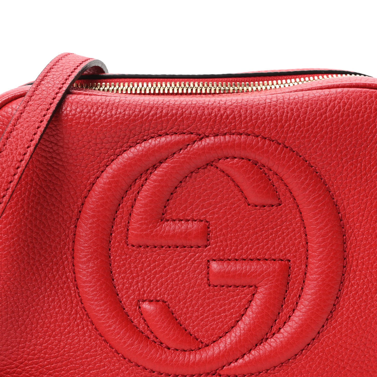 Pebbled Calfskin Small Soho Disco Bag Tabasco Red