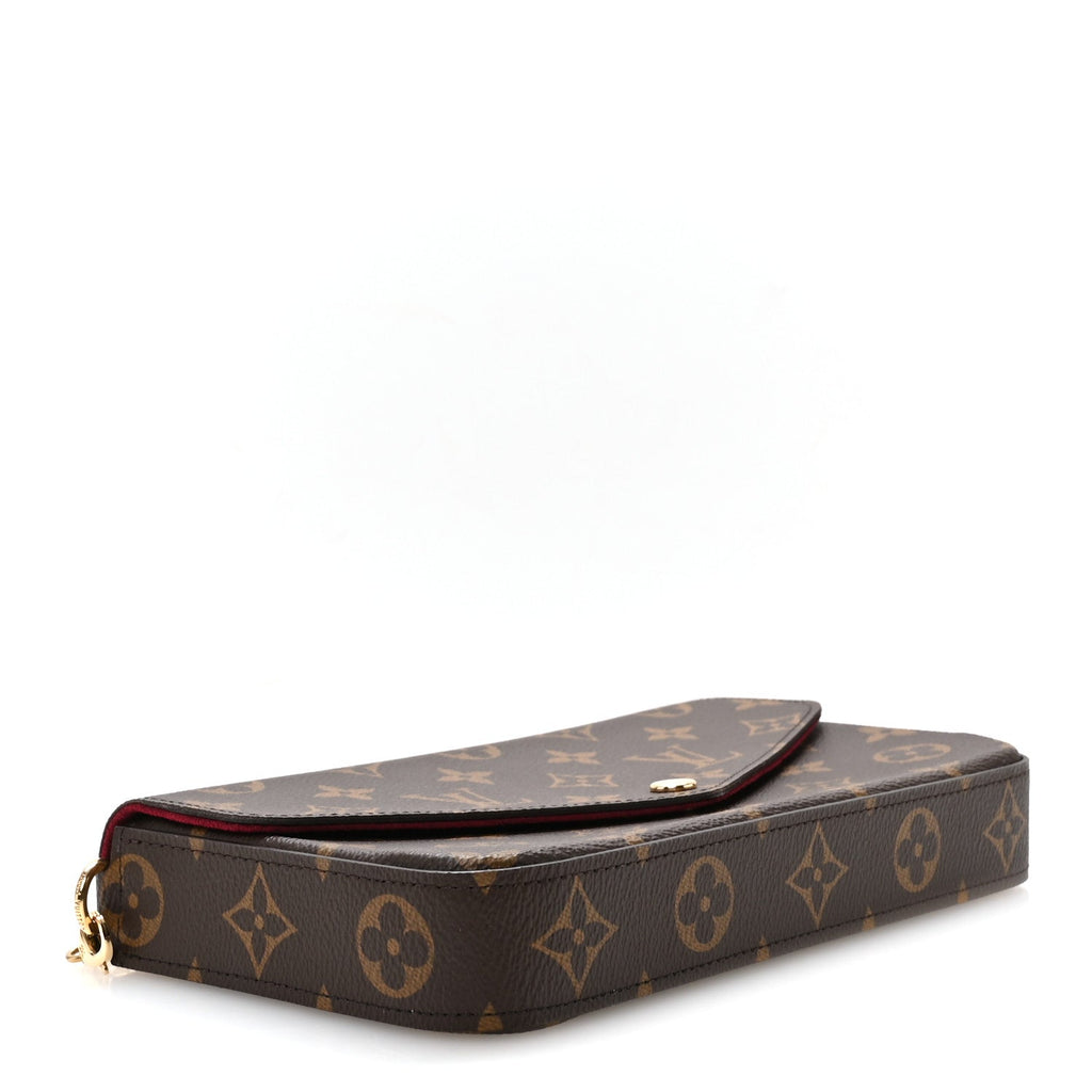 Monogram Pochette Felicie Chain Wallet Fuchsia