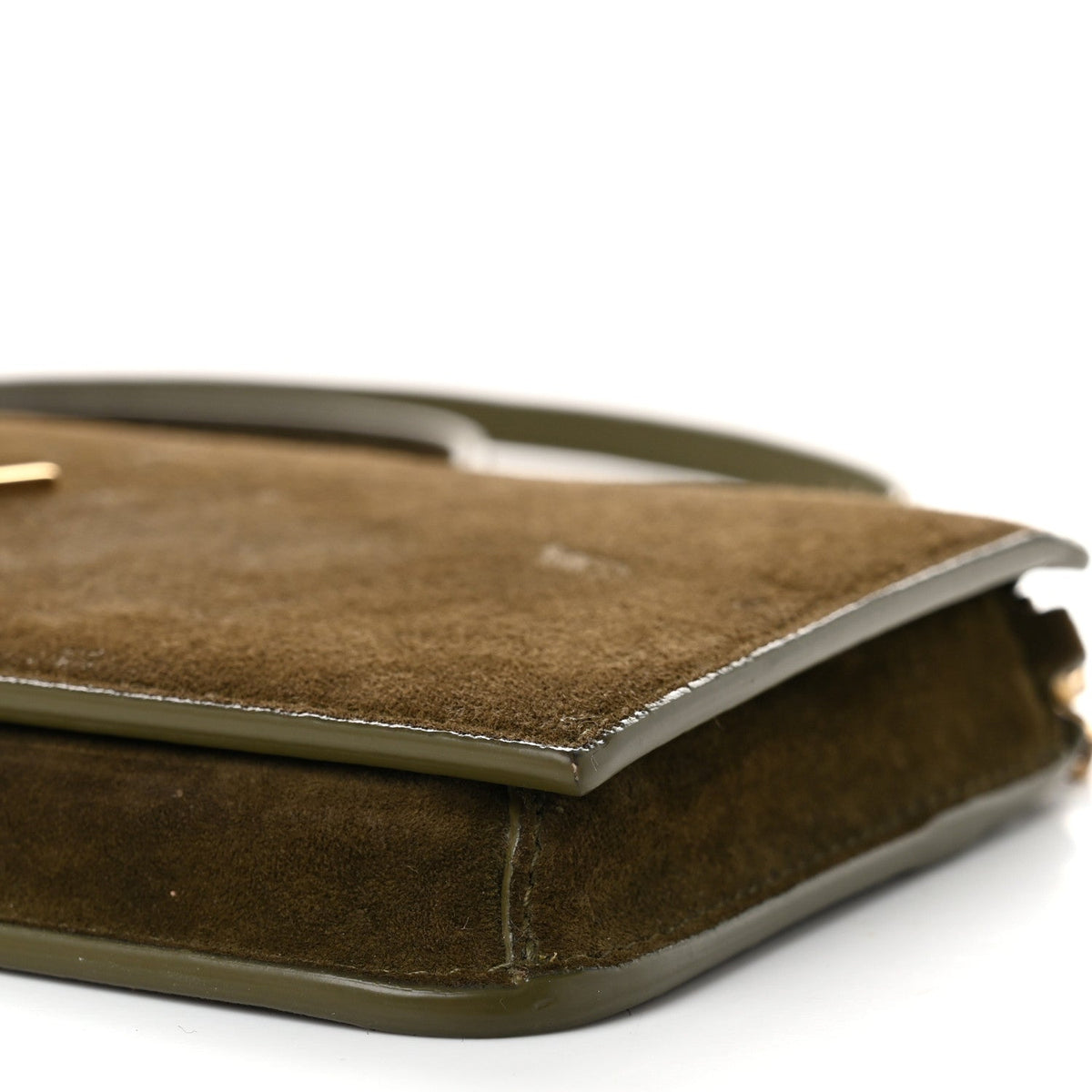 Suede Monogram Phone Holder Crossbody Loden Green