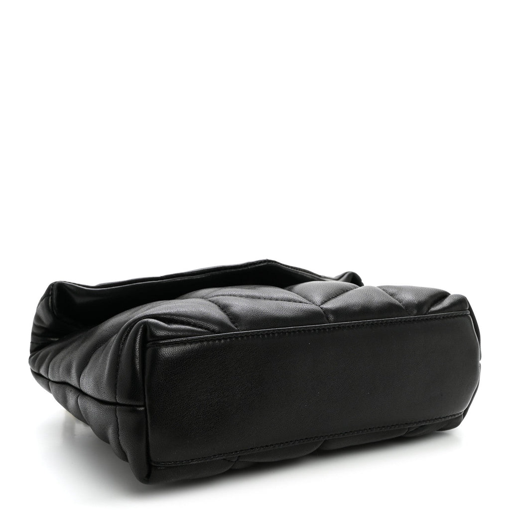 Lambskin Quilted Toy Loulou Puffer Monogram Chain Satchel Black