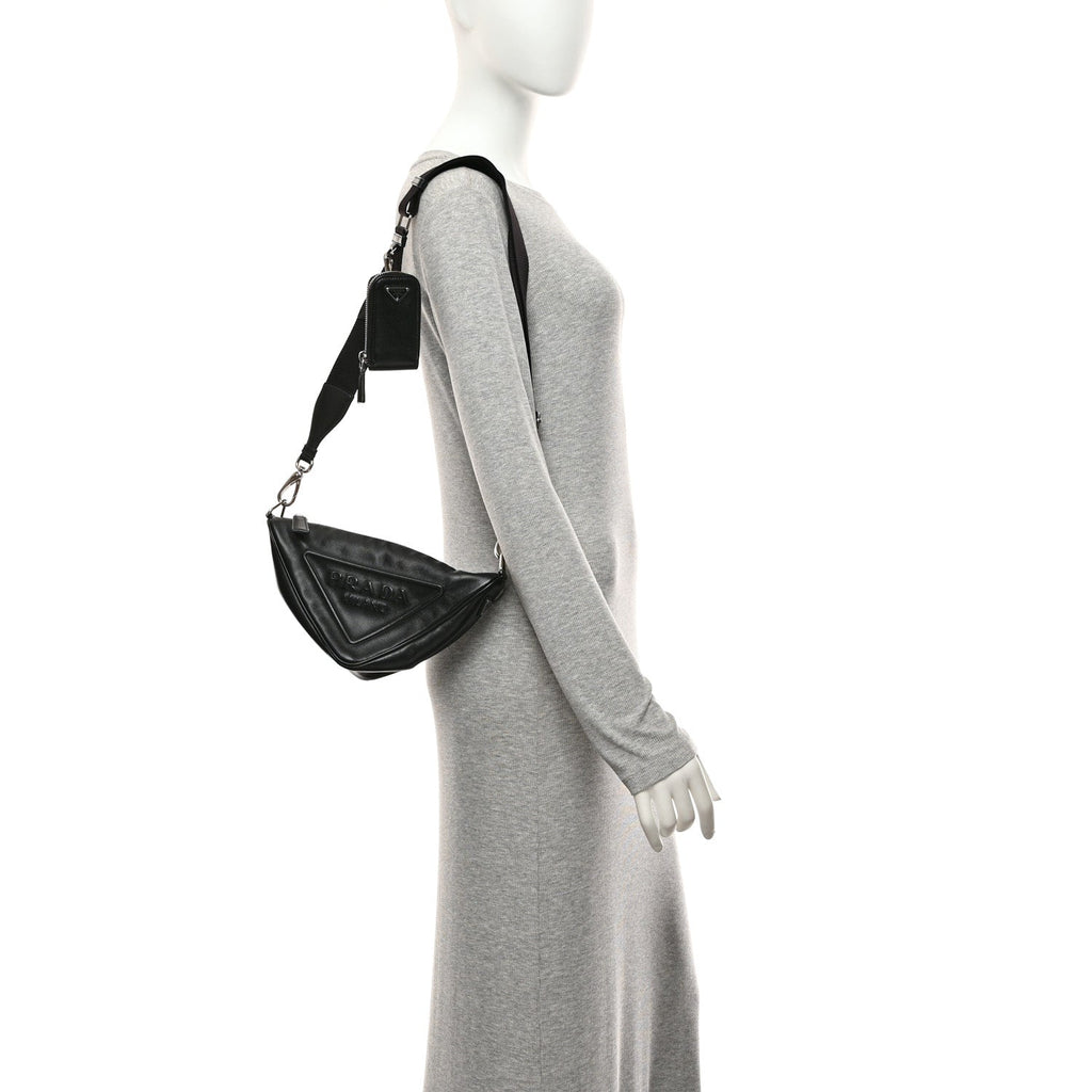 Grace Lux Triangle Shoulder Bag Black