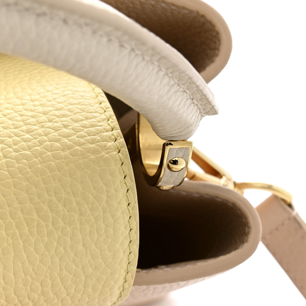 Taurillon Enamel Flower Chain Capucines BB Beige Yellow Creme