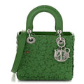Lambskin Clover Allover Embroidered Mini Lady Dior Lucky Green