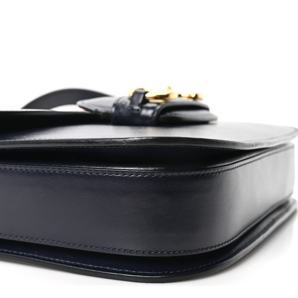 Calfskin Velvet Web Horsebit 1955 Shoulder Bag Blue