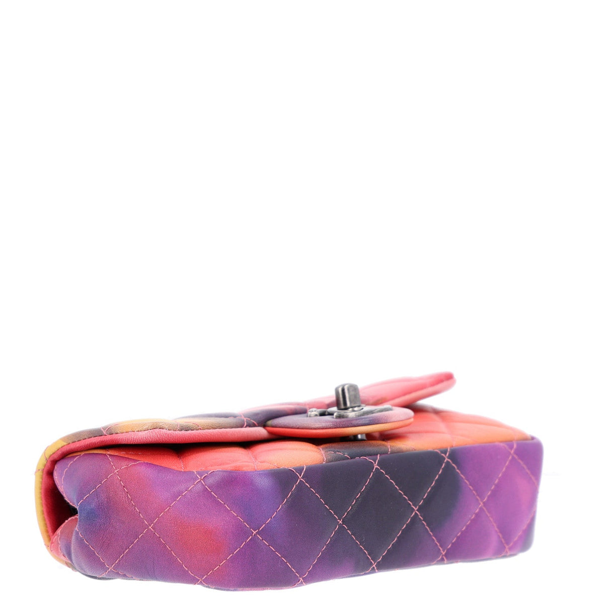 Lambskin Quilted Extra Mini Flower Power Flap Multicolor