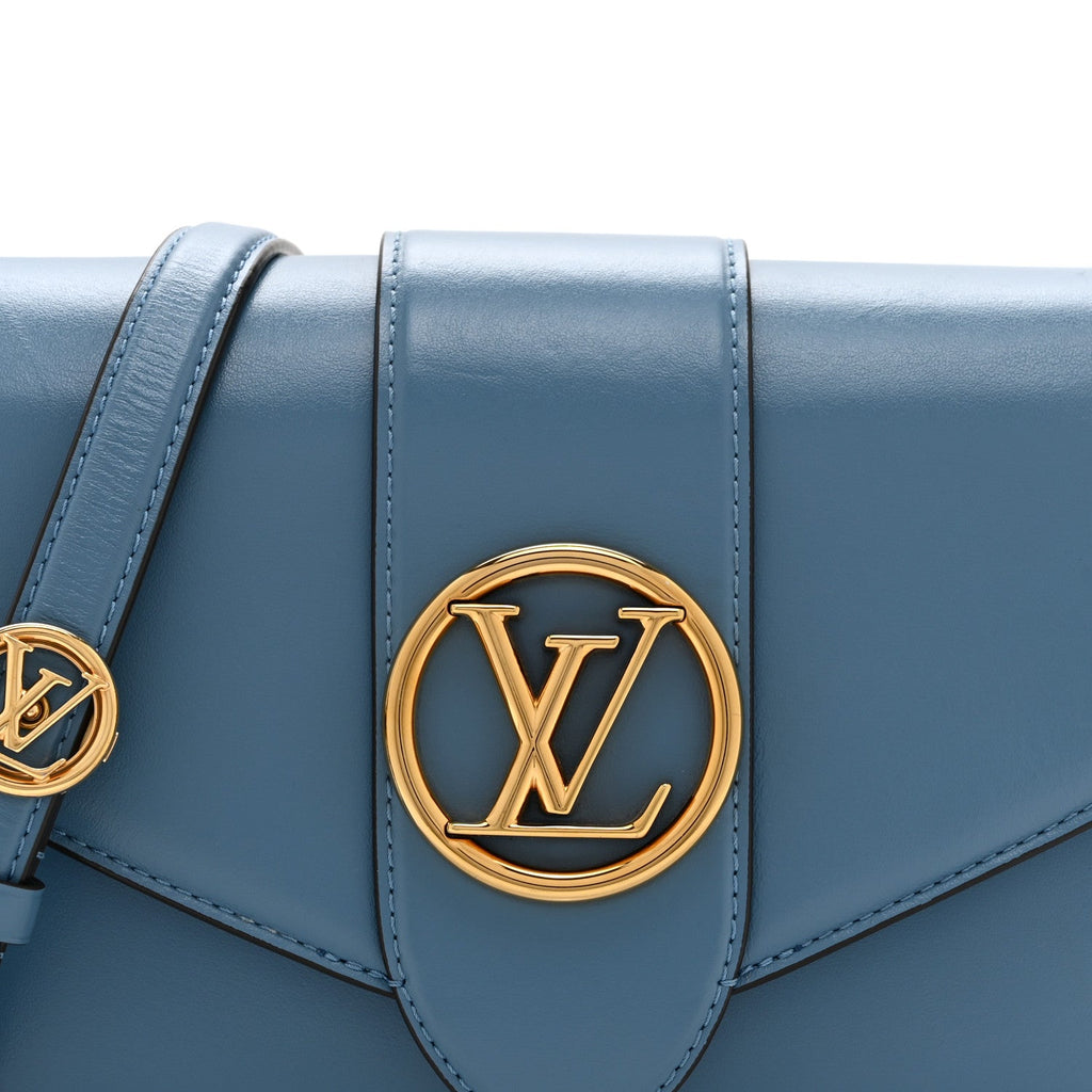 Smooth Calfskin LV Pont 9 Blue Orage