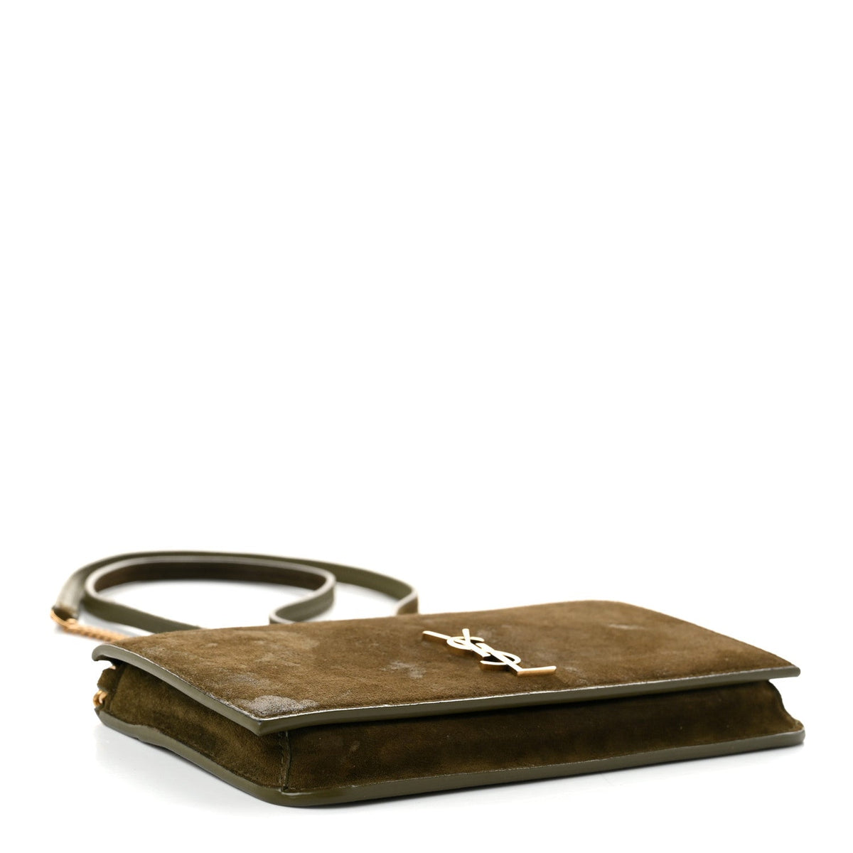Suede Monogram Phone Holder Crossbody Loden Green