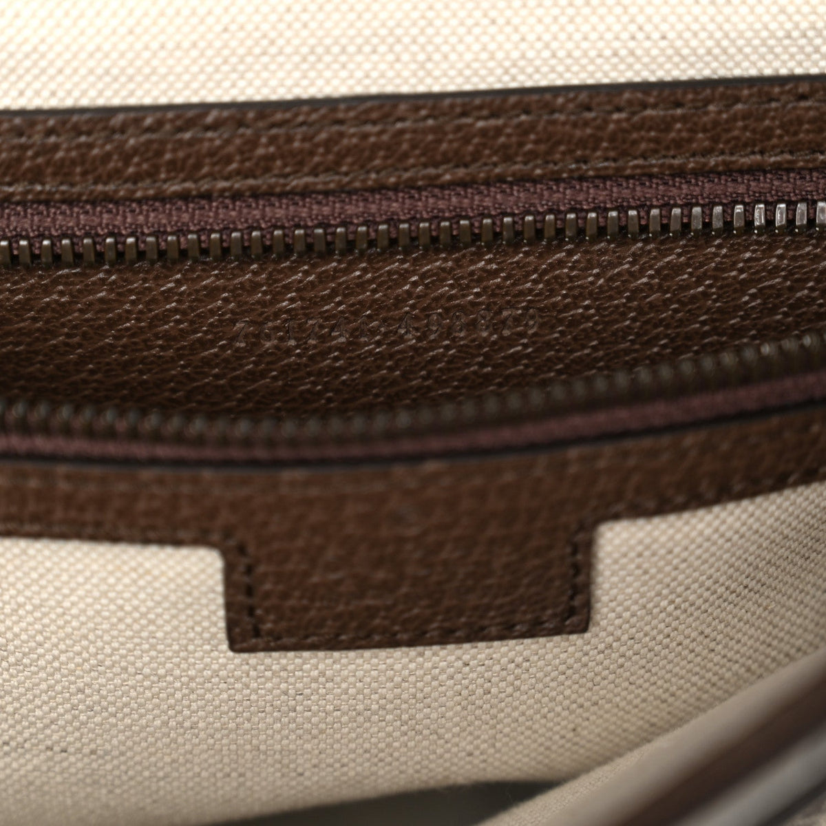 Tender GG Supreme Monogram Textured Dollar Calfskin Ophidia Messenger Bag Beige Ebony Dark Brown