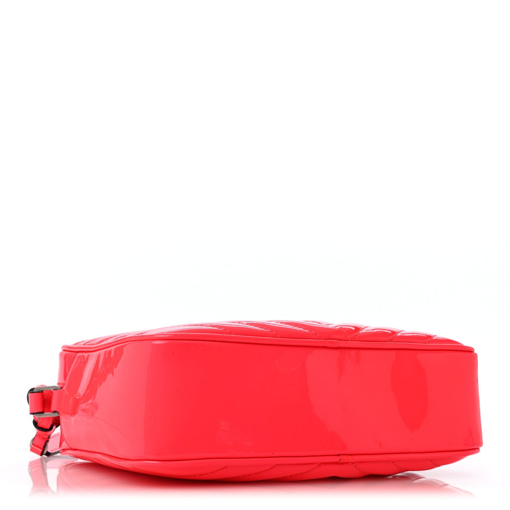 Patent Calfskin Matelasse Monogram Lou Camera Bag Neon Pink