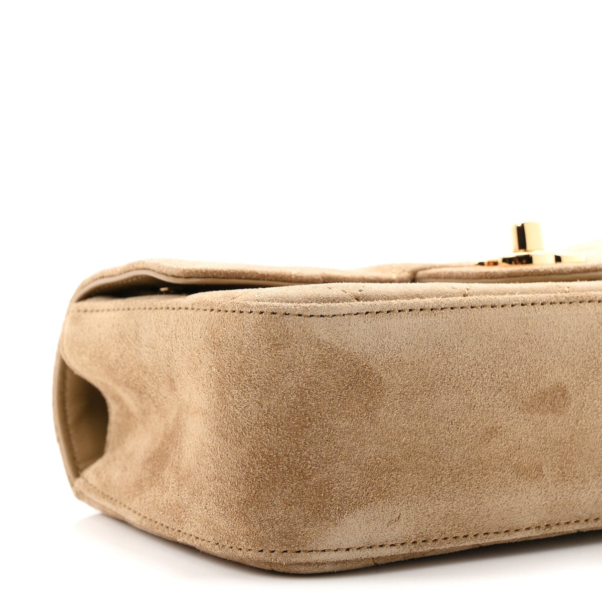Suede Calfskin Mini Souplissimo Flap Dark Beige