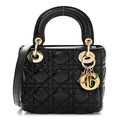 Lambskin Cannage Mini Lady Dior Black