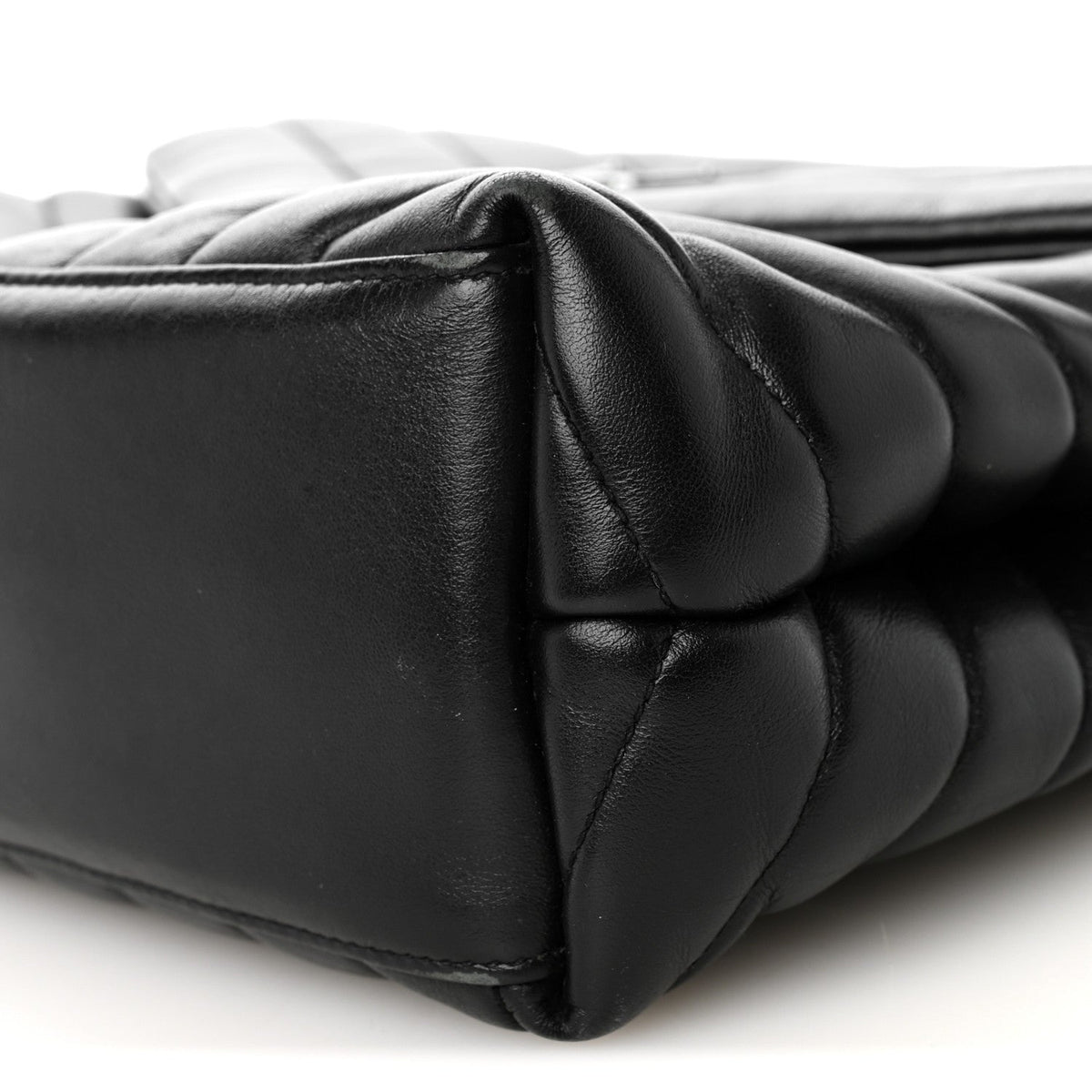 Calfskin Y Quilted Monogram Medium Loulou Chain Satchel Black