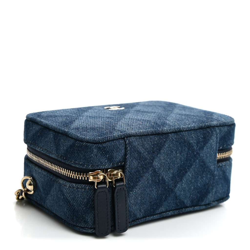 Printed Denim CC Camera Case Blue