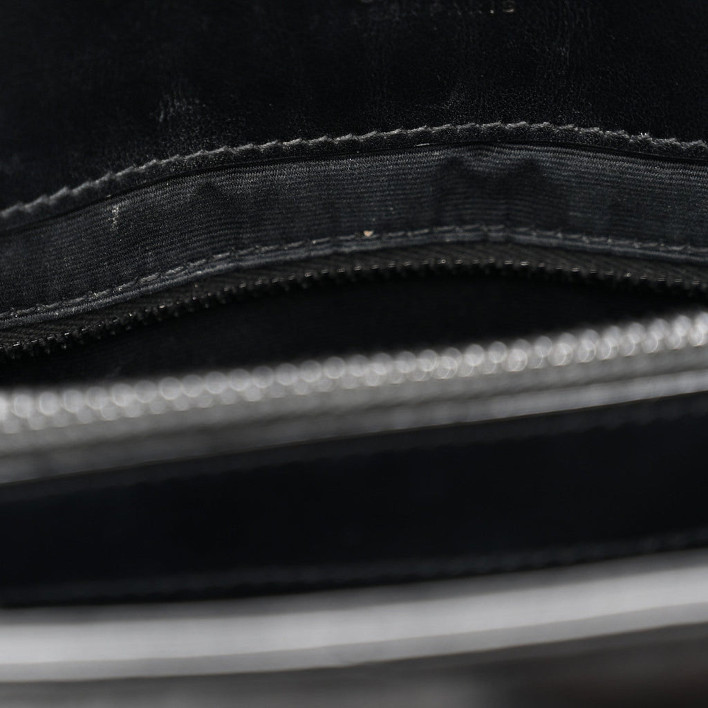 Calfskin Y Quilted Monogram Monochrome Medium Loulou Chain Satchel Black