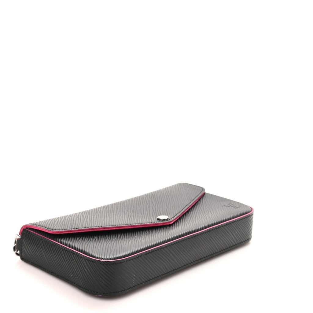 Epi Pochette Felicie Black Hot Pink