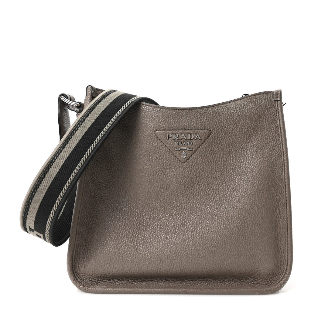 Vitello Daino Soft Hobo Messenger Bag Argilla